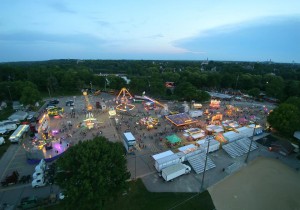 Aerial Watertown Riverfest rides Watertown Tourism Council