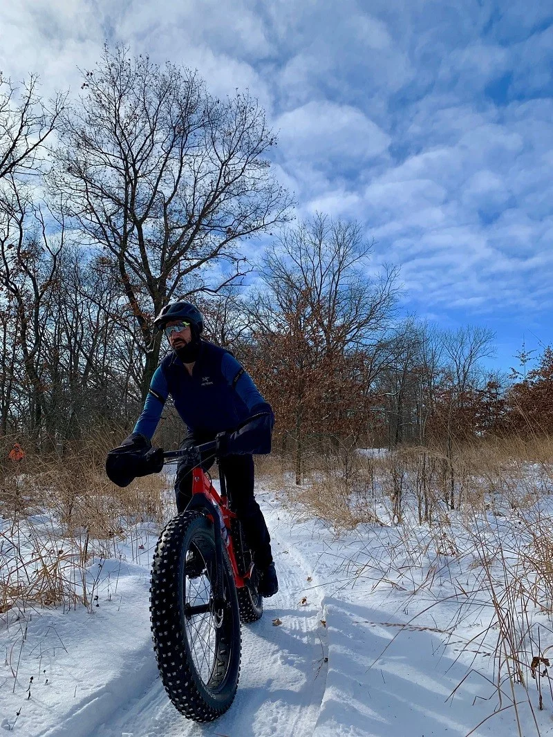 Mountain biking discount in the snow