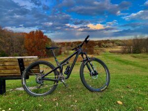 Bike with Camrock County Park in the background