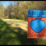 Welcome sign for Clay Collective Spring Pottery Tour