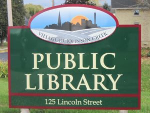 Johnson Creek Public Library Sign