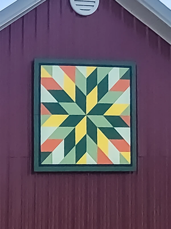 Happy Days Sunburst Star - Jefferson County Wisconsin Barn Quilt Tour