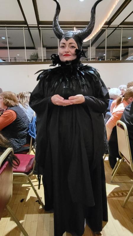 Lady in Maleficent costume at Witch's Brew BINGO